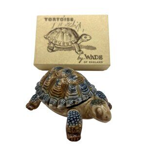 VTG Wade England Porcelain Father Tortoise Trinket Box Removable Shell Lid Box